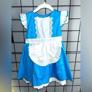 Toddler Alice in Wonderland style sleeveless dress w/attached apron NWT